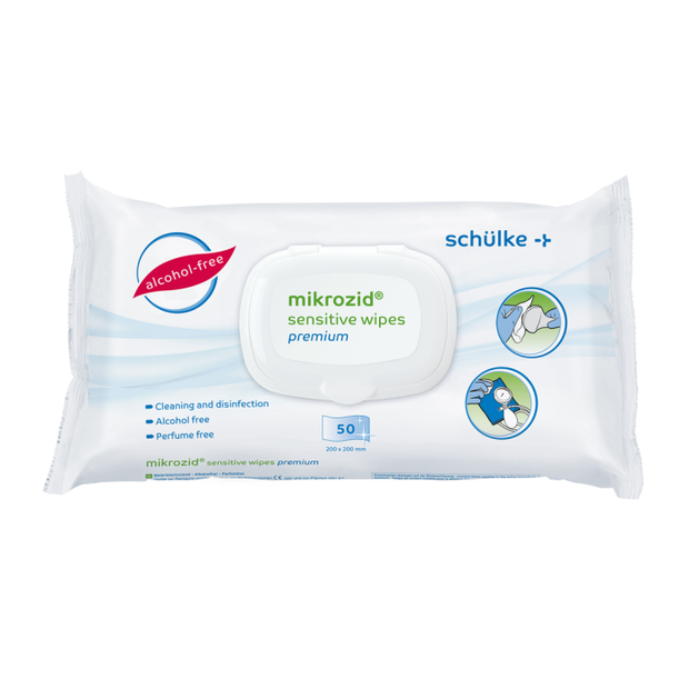 Mikrozid Sensitive Alcohol Free Premium Wipes (50)