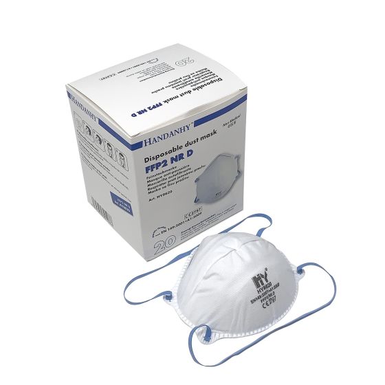 FFP2 White Moulded Respirators - Latex-Free Head Straps (20)