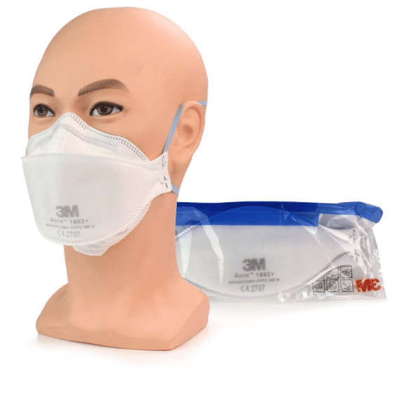 3M Aura 1862+ Healthcare Respirator Face Masks - FFP2 & Type IIR - 0