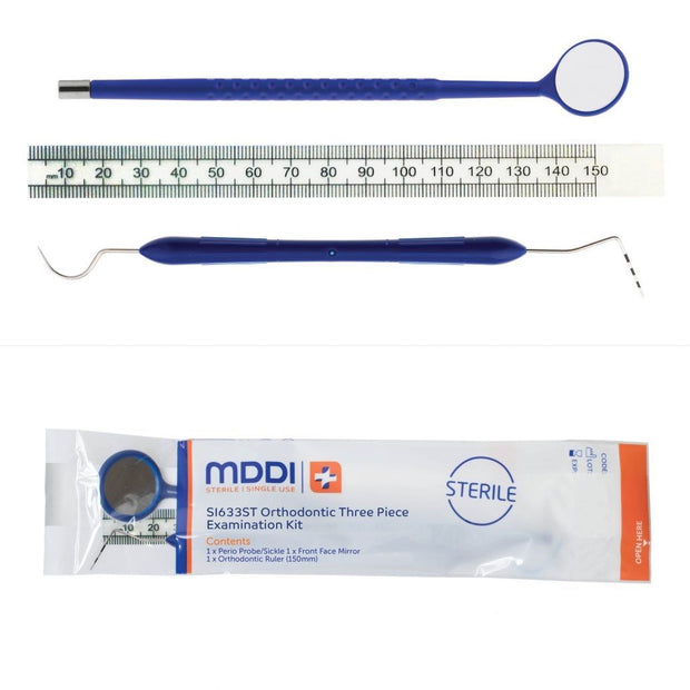 MDDI Orthodontic 3 Piece Examination Kits With Perio Probe - 100 Kits