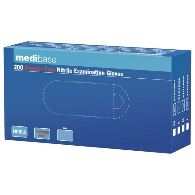 Medibase Blue Nitrile Powder Free Gloves - S (200)