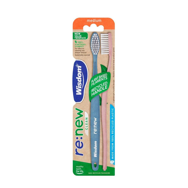 re:new Toothbrush Bamboo 6pk Medium