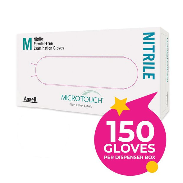 Ansell Micro-Touch White Nitrile Examination Gloves - Large - 0