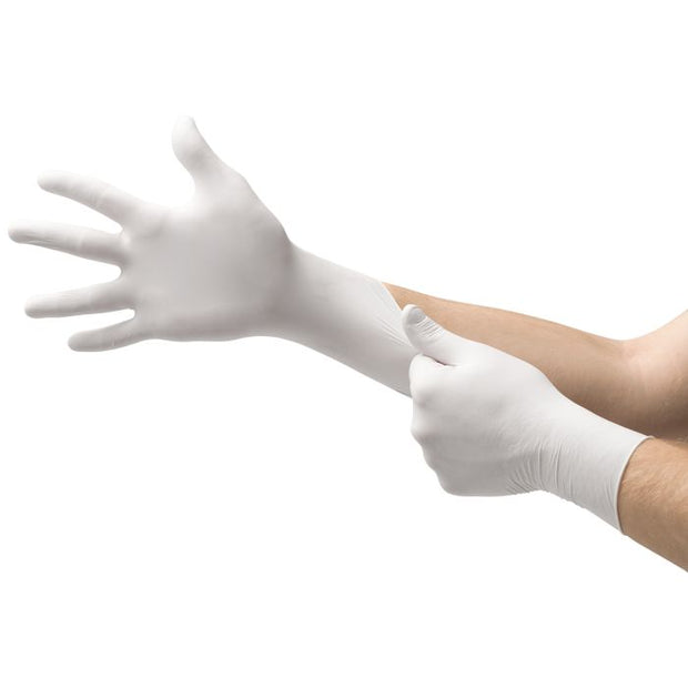 Ansell Micro-Touch White Nitrile Examination Gloves - Large - 4