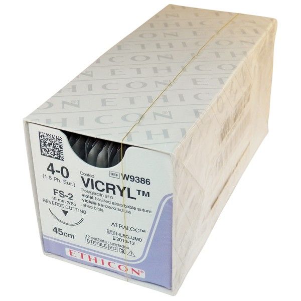 Vicryl Sutures 4-0USP 1 PS-2 x 12